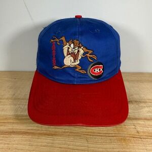 Montreal Canadiens Hat Mens OSFA Blue 2 toned Taz Looney Tunes Vtg 1996 Snapback